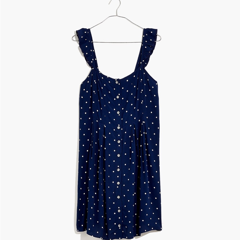 Madewell Size 8 Ruffle Strap polka dot dress
